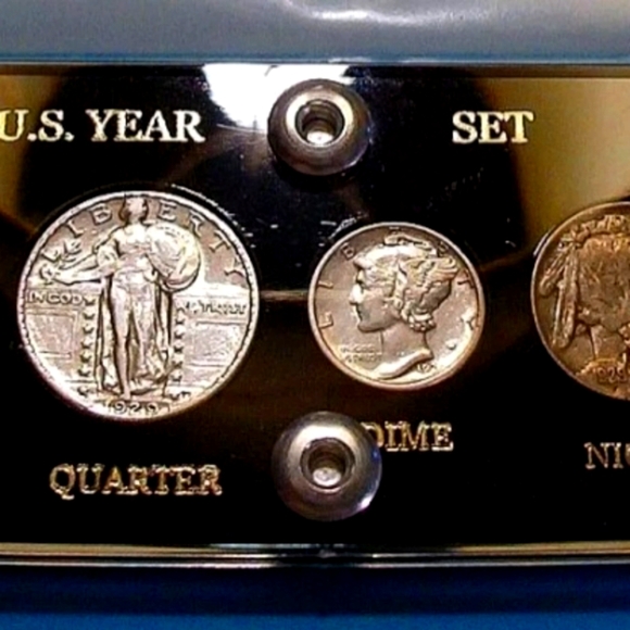 1929 U.S. 5 COIN SILVER SET VERY SCARCE NICE AS A 94 YEAR OLD BIRTH YEAR SET - Picture 2 of 3